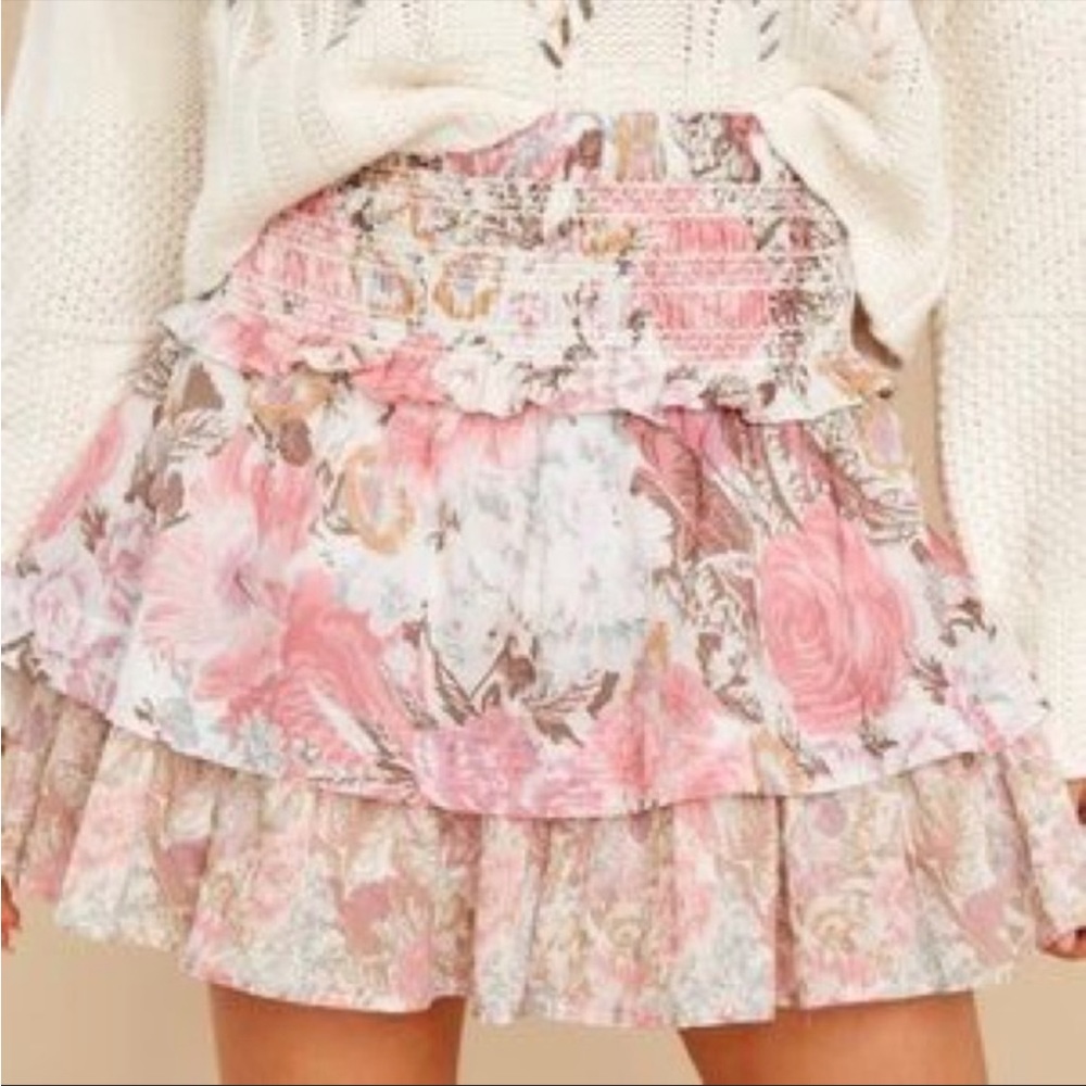 LoveShackFancy // Romita Floral Ruffle Mini Skirt - Picture 1 of 2